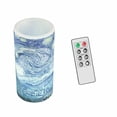 thumbnail image 1 of Scented Starry Night LED Candle Remote Timer Flickering Flameless Van Gogh Art, 1 of 4