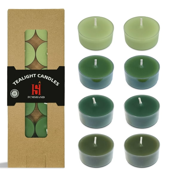 Scented Tealight Candles, Clear Cup Cedar Aroma Tea Lights Candles, 24 Pack Colored Tealights Candle, 6-7 Hour Burn Time Tea Candles for Party, Decor, Spa, Shabbat