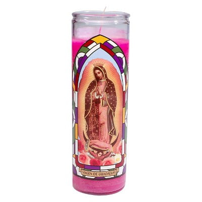 Scented Virgin Guadalupe Candle Pink