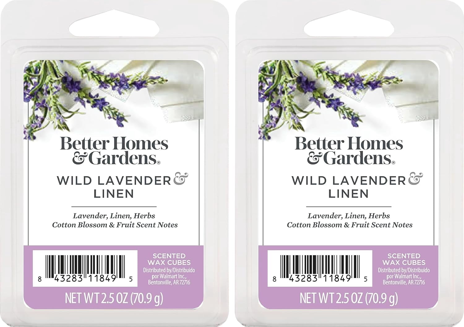 Scented Wax Cubes 2.5oz 2-Pack (Wild Lavender Linen)