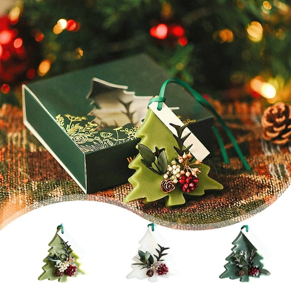 Scented Wax Melts under $5! Cagogo Handmade Christmas Tree Wax Melts, Scented Air Freshener for Closet, Wardrobe odor Eliminator, Holiday Home Fragrance, Christmas Gift Set with 3 Scents