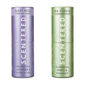 Scentered SLEEP WELL & DE-STRESS Aromatherapy Essential Oils Balm Gift Set - For Restful Sleep & Relaxation - All-Natural Blends of Lavender, Ylang Ylang, Cedarwood, Chamomile