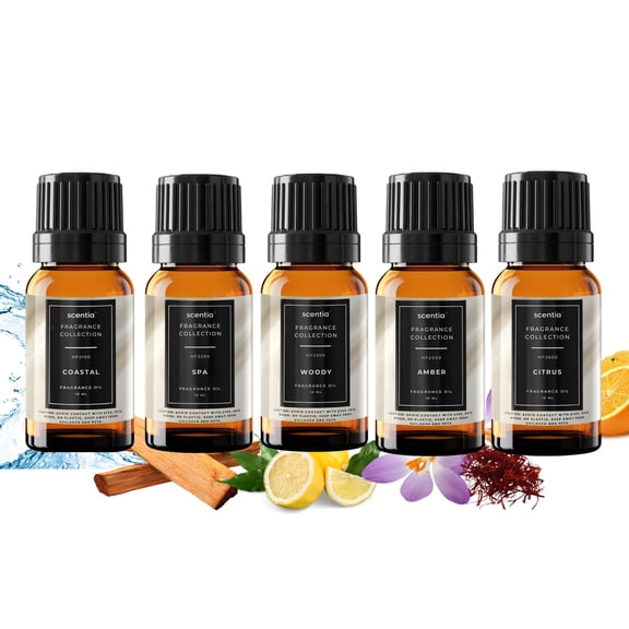 Scentia Diffuser Oil Gift Set Collection Inspired by 5 Star Hotel Lobby Scents – 10 mlX5 Glass Dropper Bottle, Each 0.34 fl oz | Popular Essential Oil Blend for Home Luxury | Made in USA