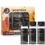 Scentia Fall Essential Oils for Diffuser with 3 Cozy Scents: Autumn Spice, Thanksgiving Blend & Pumpkin Boo - 20ml Aromatherapy Oils for Home, Candles & DIY - P