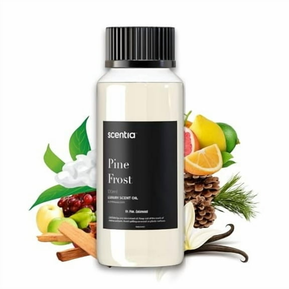 Scentia Pine Frost Essential Oil 120 ml | Christmas Scent | Crisp Winter Scent with Fir, Pine, Citrus & Vanilla Notes | Perfect for Diffusers, Candles, Soap Making & Home Fragrance | Made in USA