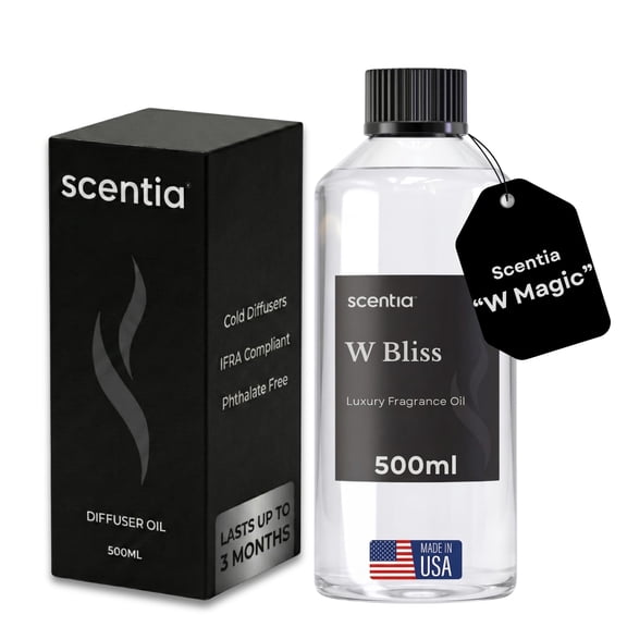SCENTIA Aromatherapy Diffuser Refill Oil, Bergamot and Lemongrass Scent, 500 mL (16.9 fl oz)