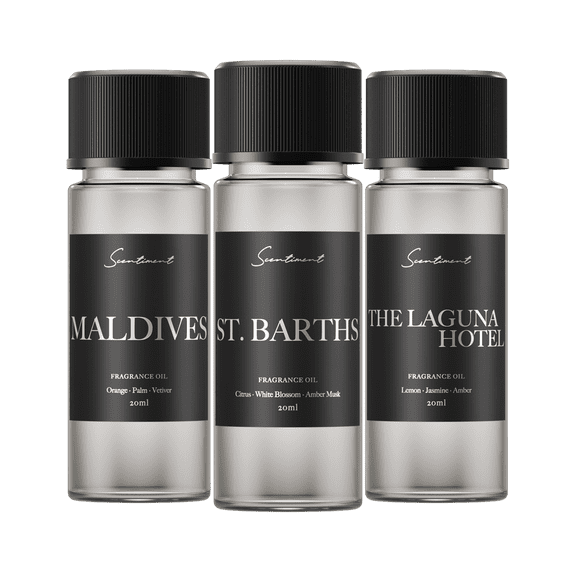 Scentiment Coastal Hotel Discovery Set – Top 3 Luxury Fragrance Oils, 20ml