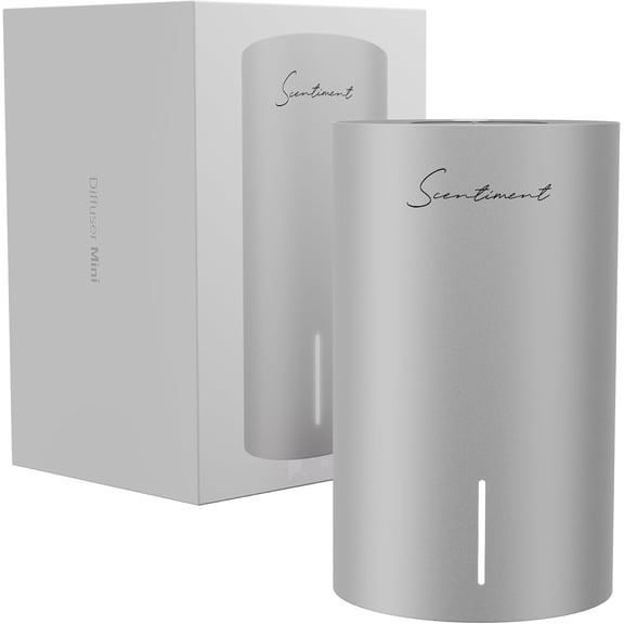 Scentiment Diffuser Mini V2 LE Smart – Limited Edition Portable Cold-Air Aroma Diffuser with Wi-Fi, Touch Controls & Long Battery Life (500 sq ft) - Silver