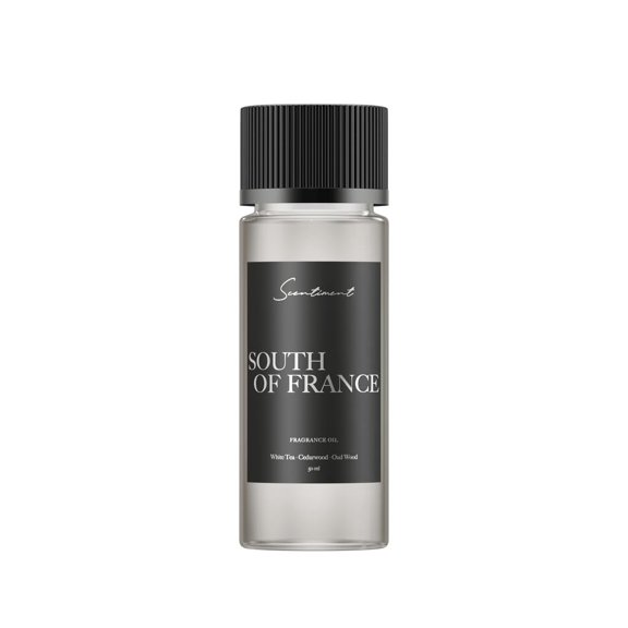 Scentiment South of France Fragrance Oil – 50ml | Luxury Aromatherapy Diffuser Oil | Notes of White Tea, Cedarwood, Vanilla & Amber