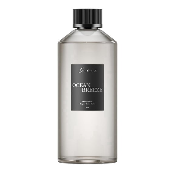 Scentiment Ocean Breeze Diffuser Oil – 500ml | Home Aromatherapy Fragrance Oil | Notes of Bergamot, Lemon, Jasmine & Marine Accord