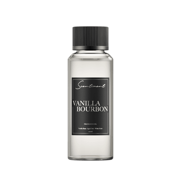 Scentiment Vanilla Bourbon 120ml Fragrance Oil | Aromatherapy Diffuser Oil | Warm Home Scent with Vanilla, Bourbon & Oak