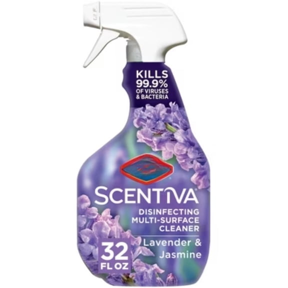 Scentiva Lavender & Jasmine Multi-Surface Cleaner Spray Bottle Bleach Free - 32 fl oz