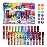 Scentos Fruit Scented Chisel Tip Markers, 24 Pack Super Washable Smelly Scent Markers, Kid Approved, Assorted Colors, Party Favors, School Supplies Gifts for Child