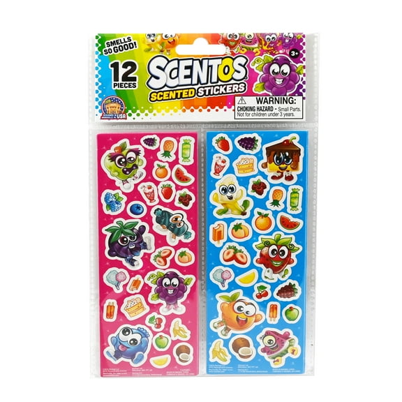 Scentos Long Lasting Scented Stickers, 300 Pieces (12 Pack)
