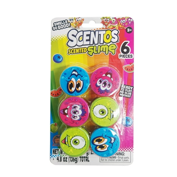 Scentos Scented Slime Multi-Color, Birthday Party Favors, 6 Count