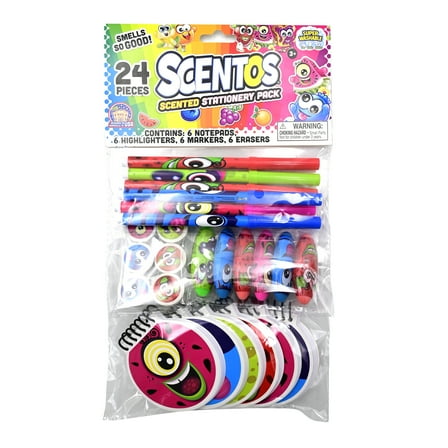 Scentos Scented Stationery Pack Party Favors, 24-pack