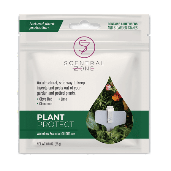 Scentral Zone Plant Protect Waterless Essential Oil Diffuser, 6-Pack w/Plant Stakes