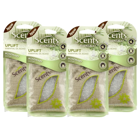 Scents Automotive Essentials Air Freshener: Uplift, Rosemary Sachet, 4 Pack