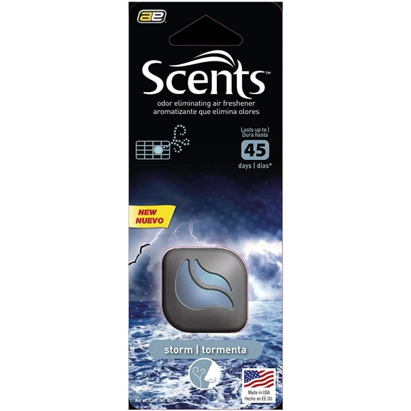 Scents Car Vent Clips Air Freshener, Automotive Air Freshener and Odor Eliminator, Long-lasting Fragrance Up to 45 Days, Storm, 3 ml