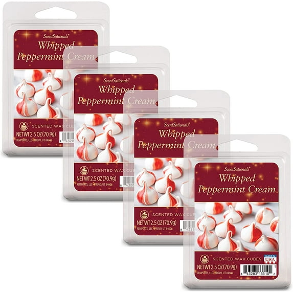 Scentsationals Christmas Wax Melts, Wax Cubes Strong Scent - Holiday Collection - Long Lasting Scented Wax Melts for Warmer, 2.5 oz (4-Pack)