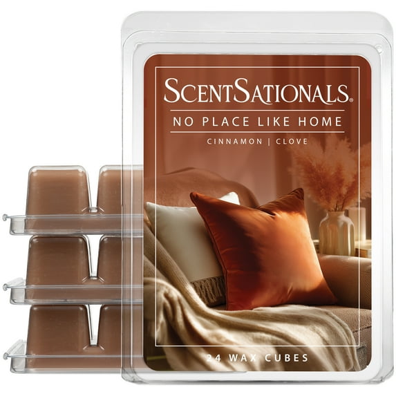 Scentsationals Christmas Wax Melts, Wax Cubes Strong Scent - Holiday Collection *NEW* No Place Like Home - Long Lasting Scented Wax Melts for Warmer, 2.5 oz (4-Pack)