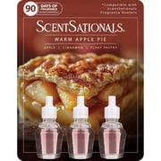 Scentsationals Fragrance Oil Plug In Air Freshener Refills 3-Pack - Warm Cinnamon Apple - Compatible with ScentSationals & Fusion Diffusers, Long-Lasting Home Fragrance, 0.8ml Each