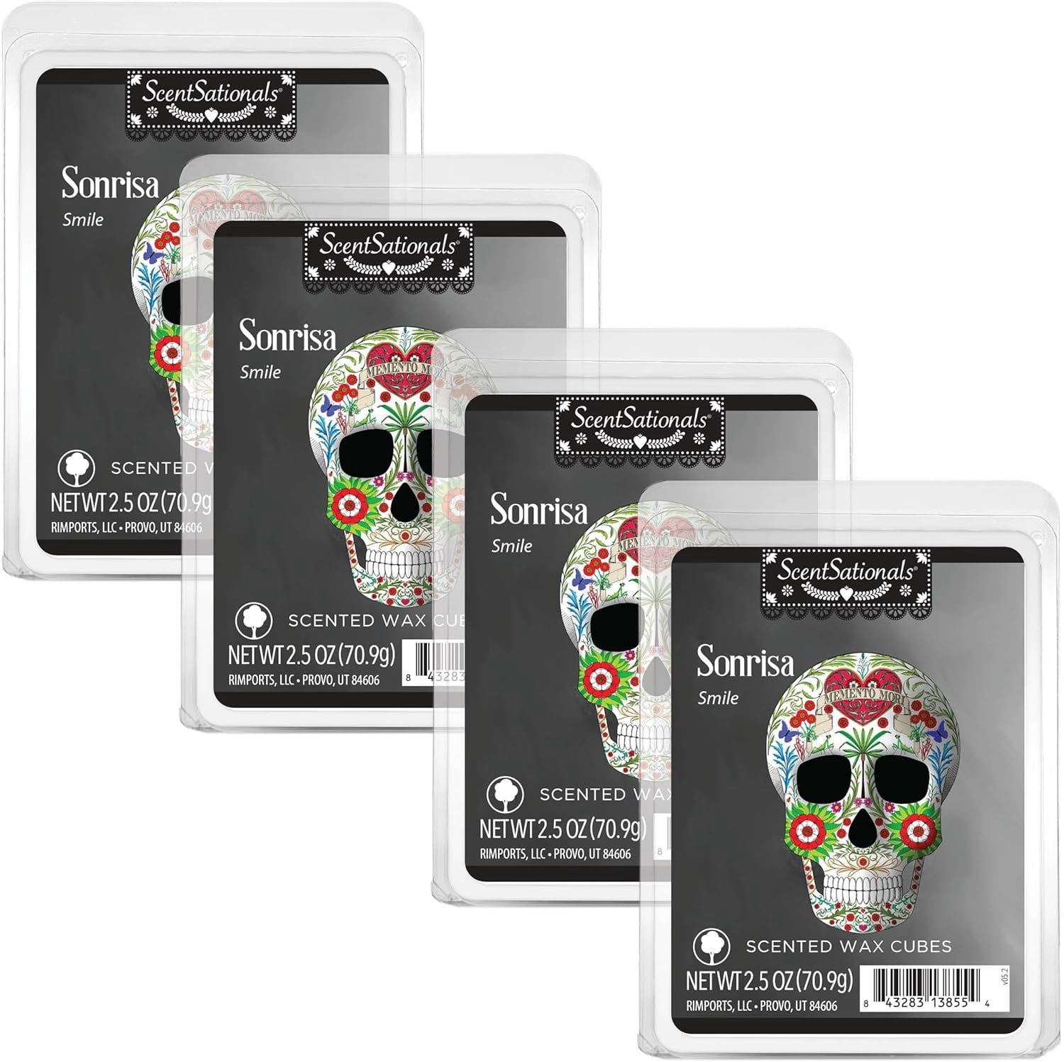 Scentsationals Sonrisa - Smile Day of The Dead 4-Pack 2.5oz Wax Cubes