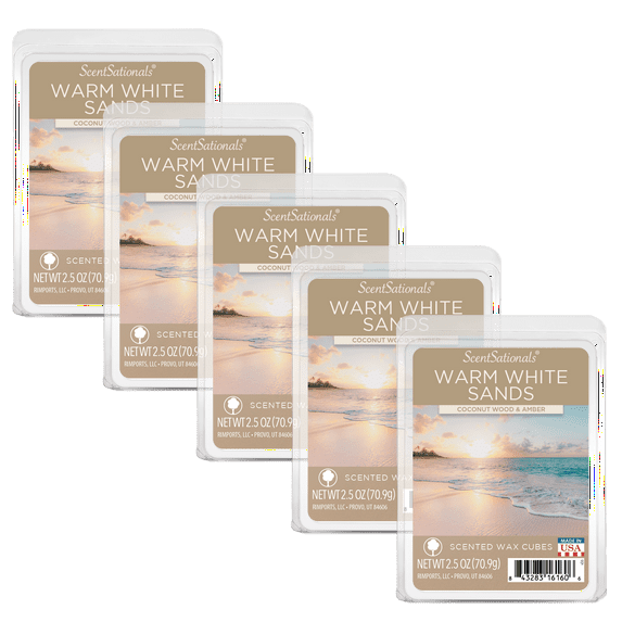 Scentsationals Warm White Sands Scented Wax Melts, 2.5oz, 5-Pack