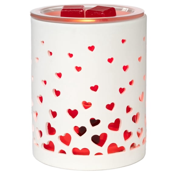 Scentsationals Wax Melt Warmer, Wax Warmer for Scented Wax Melts - Romance Collection Hearts Aglow - Candle Wax Melter for Fragrance Cubes and Tarts