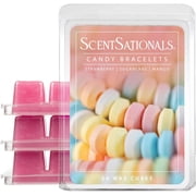 Scentsationals Wax Melts, Wax Cubes Strong Scent Candy Collection Candy Bracelets Long Lasting Scented Melts for Warmer, 10oz 24-Cubes