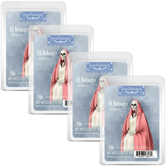 Scentsationals Wax Melts, Wax Cubes Strong Scent - Day of The Dead Collection El Rebozo - The Shawl - Long Lasting Scented Wax Melts for Warmer, 10oz (24-Cubes)