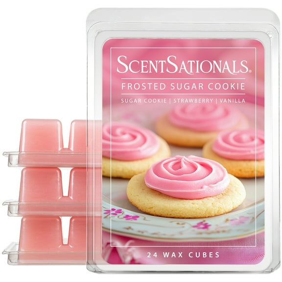 Scentsationals Wax Melts, Wax Cubes Strong Scent - Frosted Sugar Cookie - Long Lasting Scented Wax Melts for Warmer, 10oz (24-Cubes)