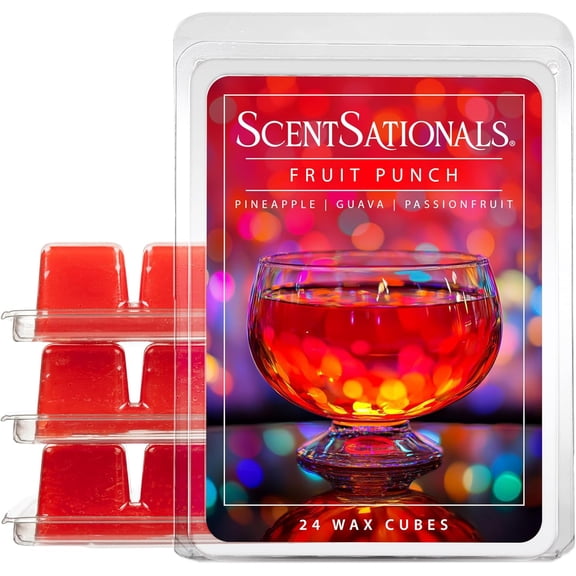 Scentsationals Wax Melts, Wax Cubes Strong Scent Soda Pop Collection Fruit Punch Long Lasting Scented Melts for Warmer, 10oz (24-Cubes)
