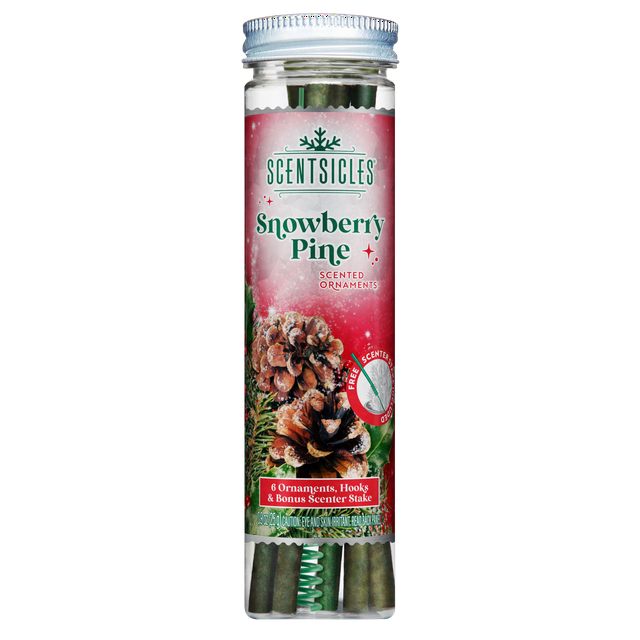 Scentsicles Scented Ornament Sticks, Snowberry Pine,  6ct Bottle