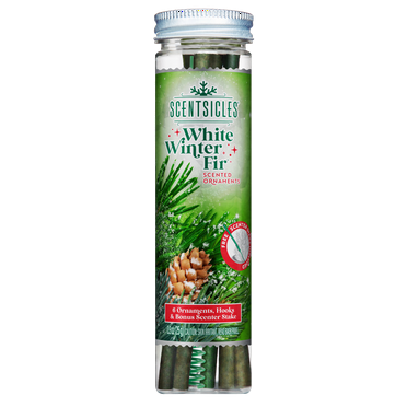 Scentsicles Scented Ornament Sticks, White Winter Fir. 6ct Bottle