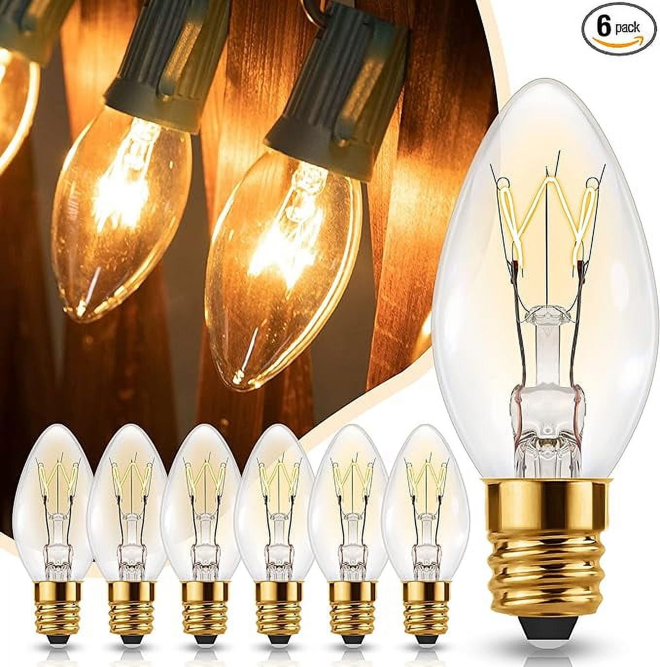 Scentsy Light Bulbs for Warmer, Wax Warmer Bulbs, C7 Scentsy Bulb, E12 Candle Warmer