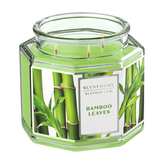 Scentworx 14.5 oz Bamboo Leaves 3-Wick Jar Candle by Slatkin & Co