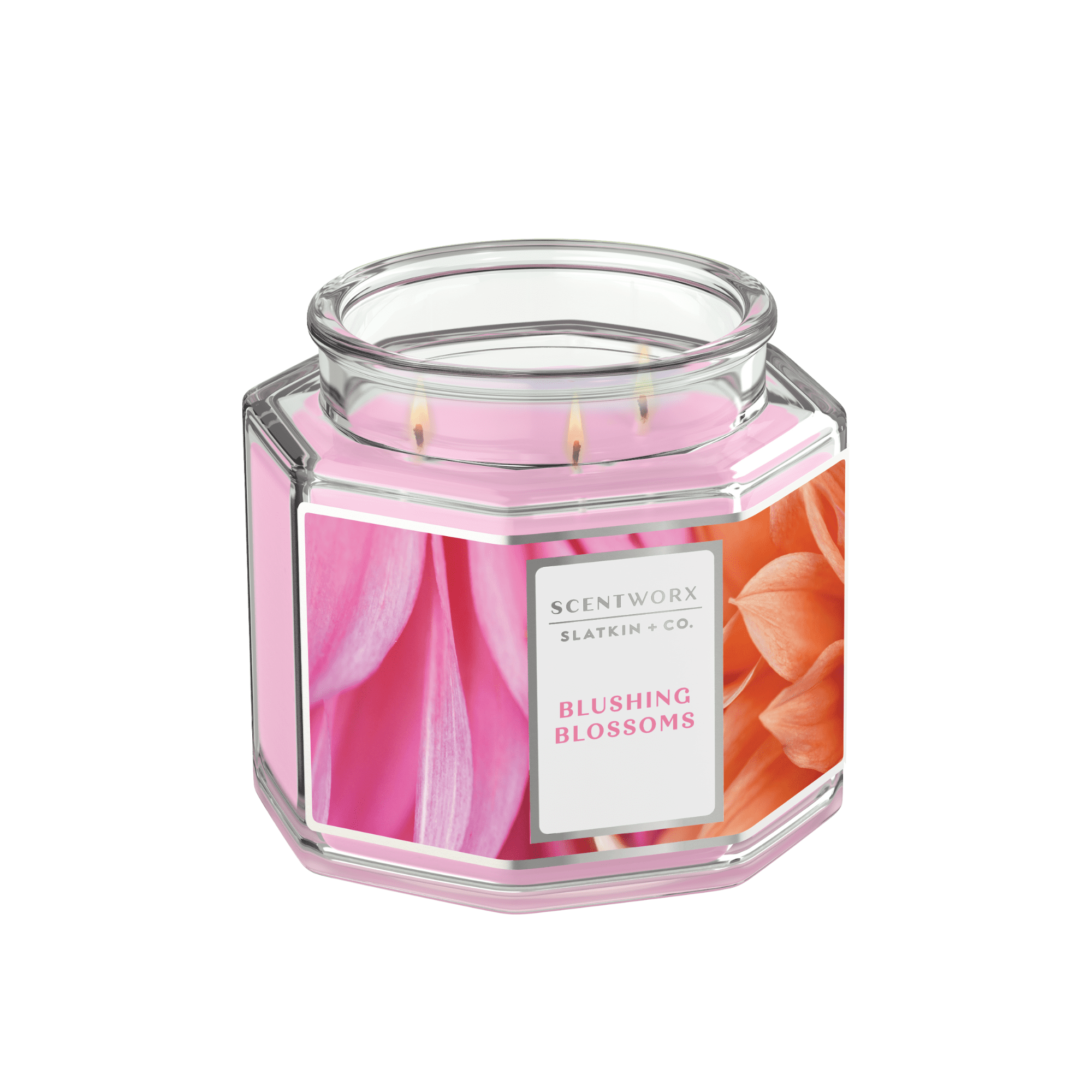 Scentworx 14.5 oz Blushing Blossoms 3-Wick Jar Candle by Slatkin & Co