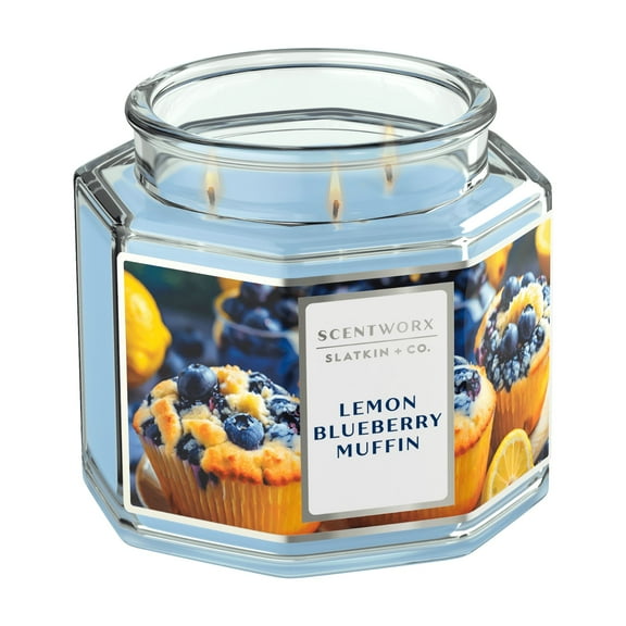 Scentworx 14.5 oz Lemon Blueberry Muffin 3-Wick Jar Candle