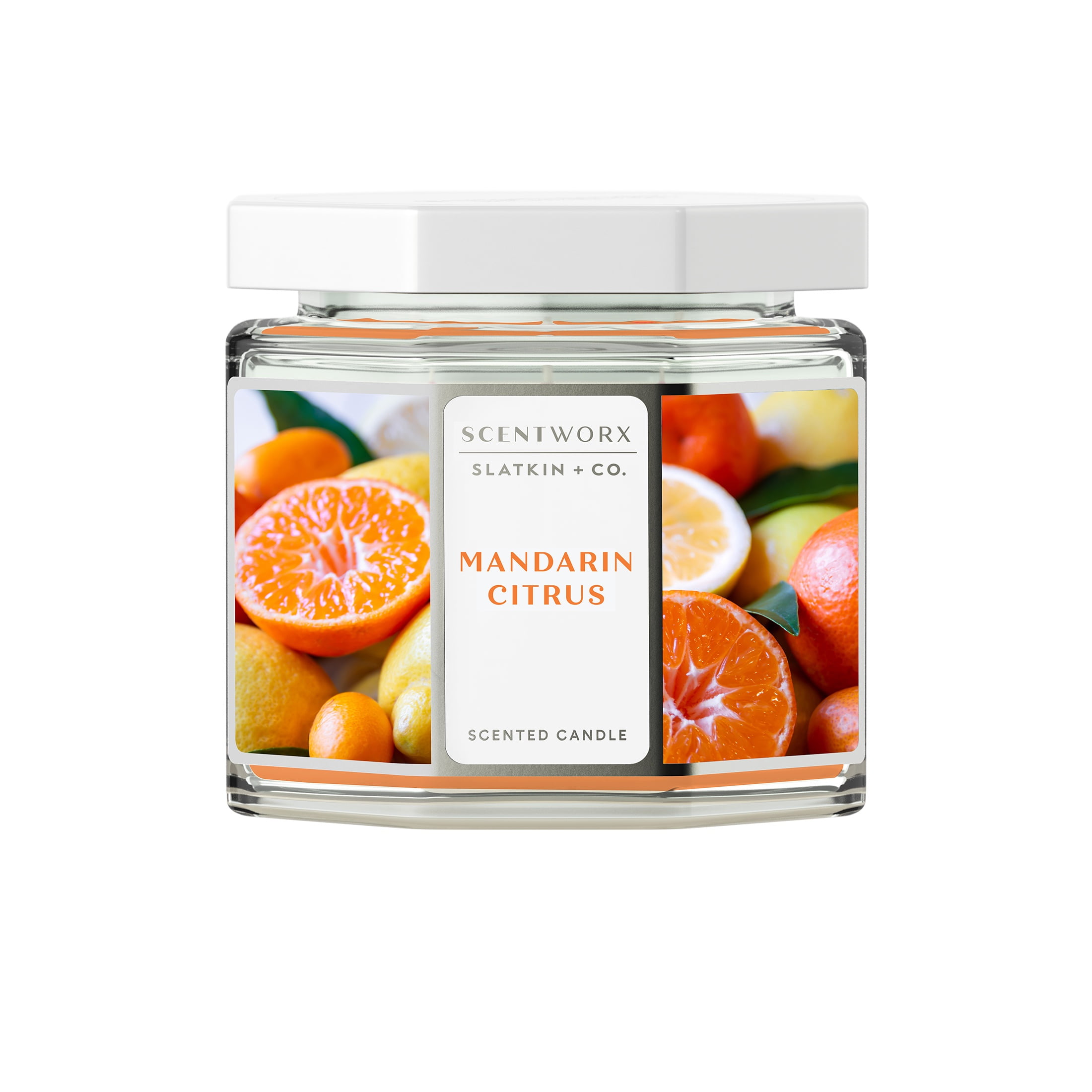 食器 candle Scentworx 14.5 oz Mandarin Citrus 3-Wick Jar Candle by
