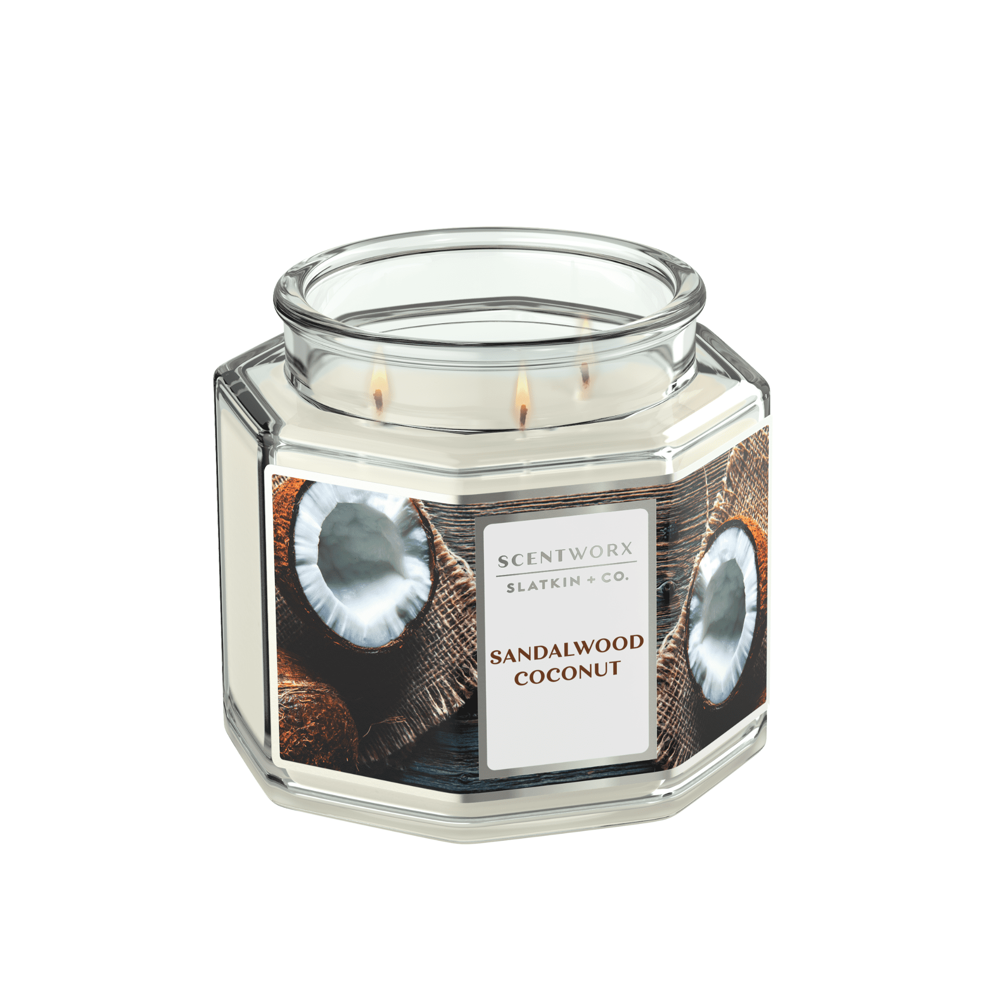 Scentworx 14.5 oz Sandalwood Coconut 3-Wick Jar Candle