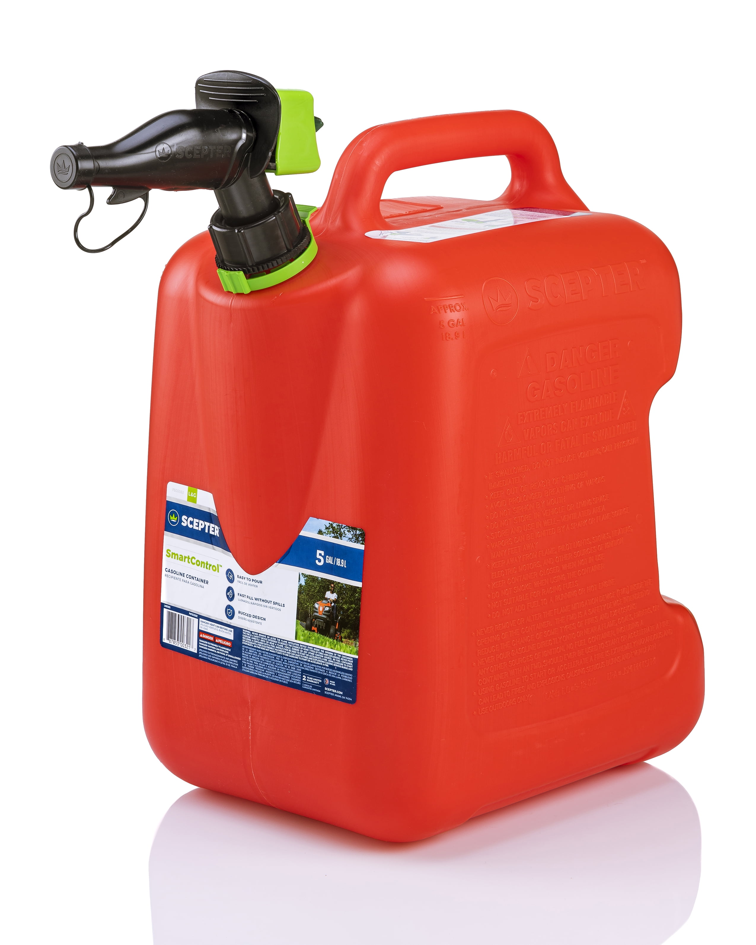 Scepter 5 Gallon SmartControl Gas Can with Rear Handle, FSCG502, Red