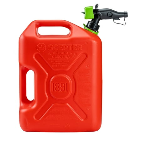 Scepter SmartControl Dual Handle Gas Can for Fuel - 5 Gallon, Red