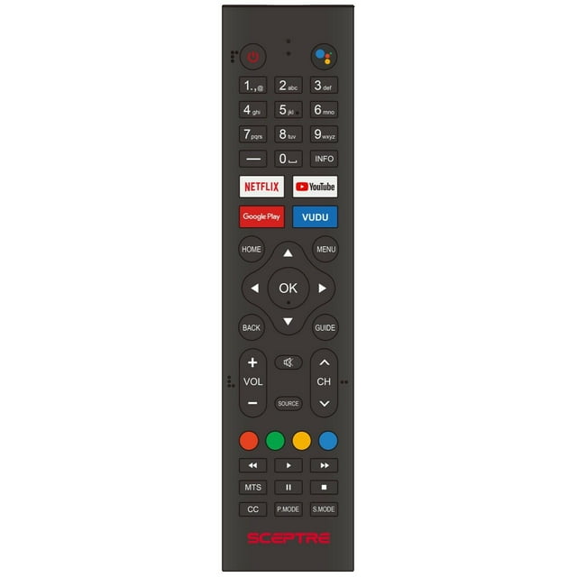 Sceptre Remote Control 8142026670099K for Smart Android 4K TV UMC & SRC Series A322BVSRC A515CV