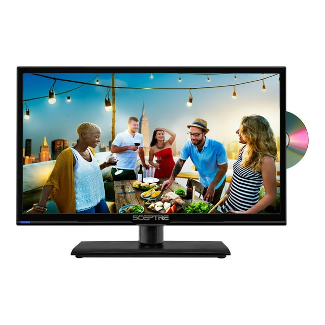 Sceptre E205BD-SMQC - 20" Diagonal Class (19.5" viewable) LED-backlit LCD TV - with built-in DVD player - 720p 1366 x 768
