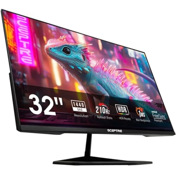 Sceptre New 32-inch 2K QHD Prime Gaming Monitor 2560 x 1440 up to 210Hz sRGB 115% 1ms DisplayPort HDMI Type-C Build-in Speakers, Machine Black 2026 ((E325B-QW200D series)