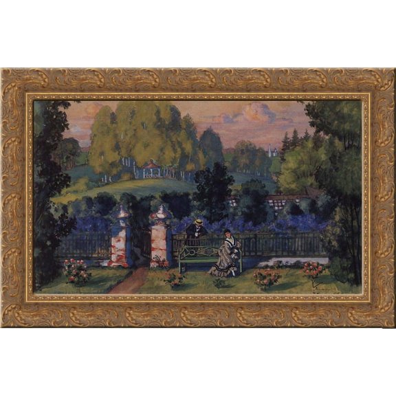 Scetch for Ostrovsky's Wolves and Sheep 24x18 Gold Ornate Wood Framed Canvas Art by Boris Kustodiev