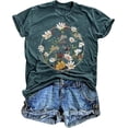 thumbnail image 1 of Scgirl Womens Short Sleeve Crew Neck T Shirts Wildflower Summer Graphic Tee Tops, 1 of 1