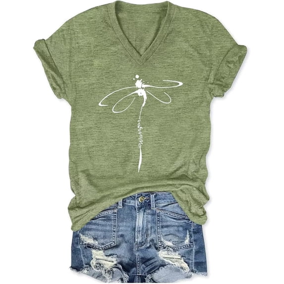 Scgirl Womens Short Sleeve V Neck T Shirts Wildflower Shirts Summer Graphic Tee Tops