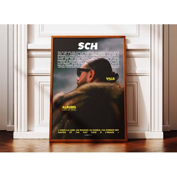 Sch Poster, Sch Portrait Poster, French Rap Album Poster, Unframed Paper Poster 8x10in